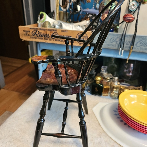 Rustic Antique Design Wooden Doll Chair - Picture 3 of 5